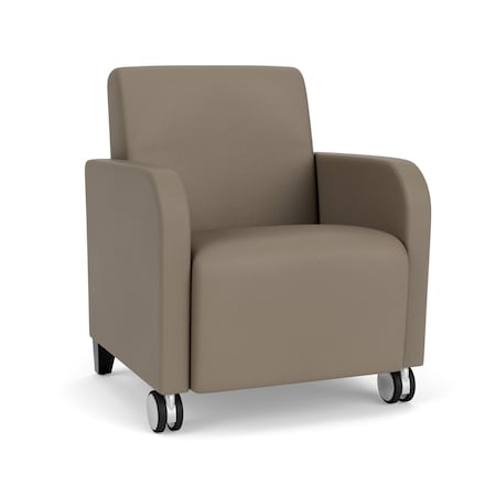 Lesro Siena Lounge Reception Guest Chair w/ Front Casters, 27 in W 29.5 in L 32.5 in H SN1101